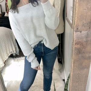 French connection knit sweater size medium cuffed sleeves cotton fabric